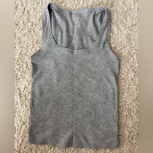 American Eagle Outfitters Gray Ribbed Tank Top